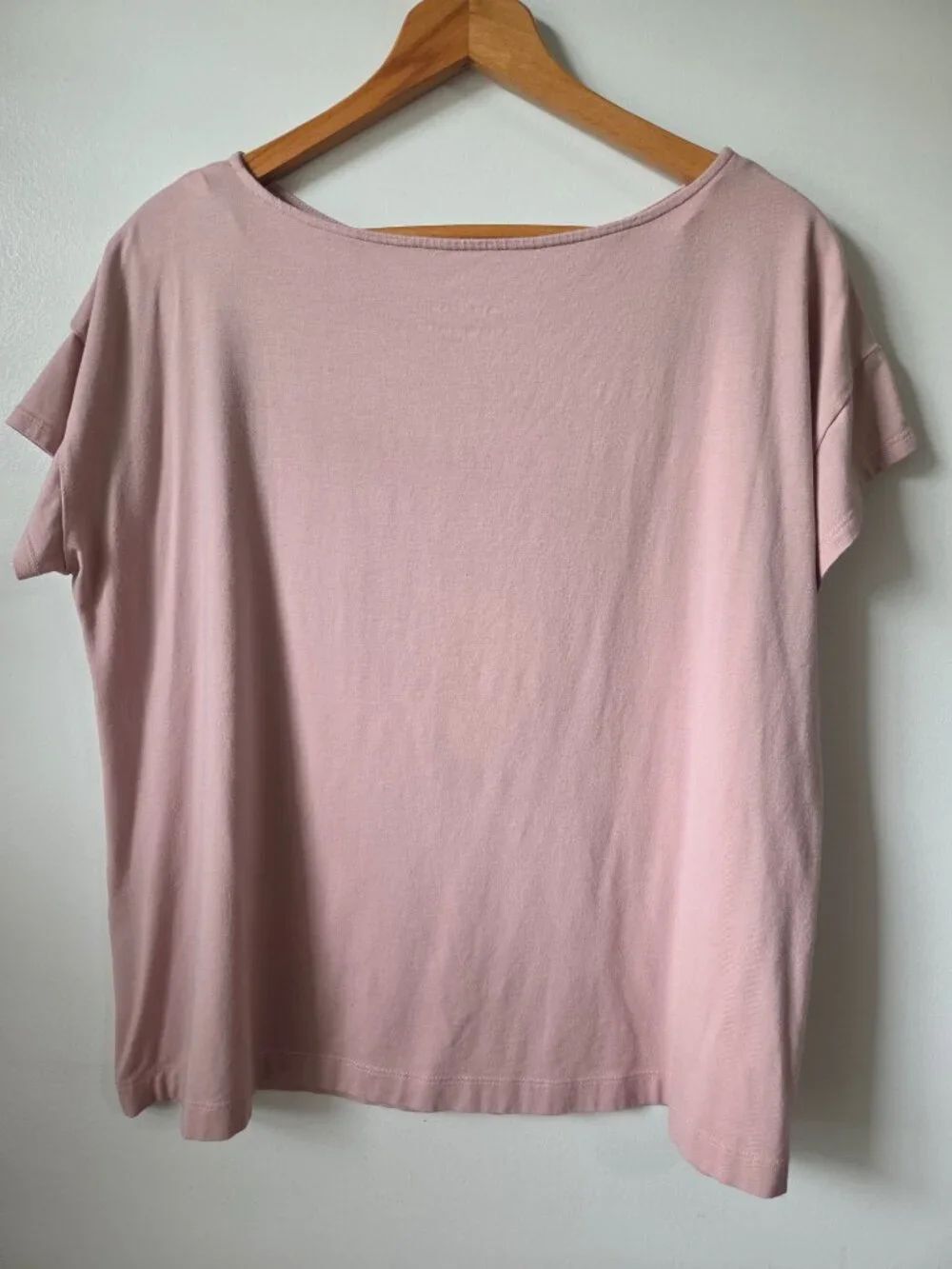 EUC J JILL BLUSH PINK LUXE SUPIMA BOATNECK SHORT SLEEVES TEE SIZE M